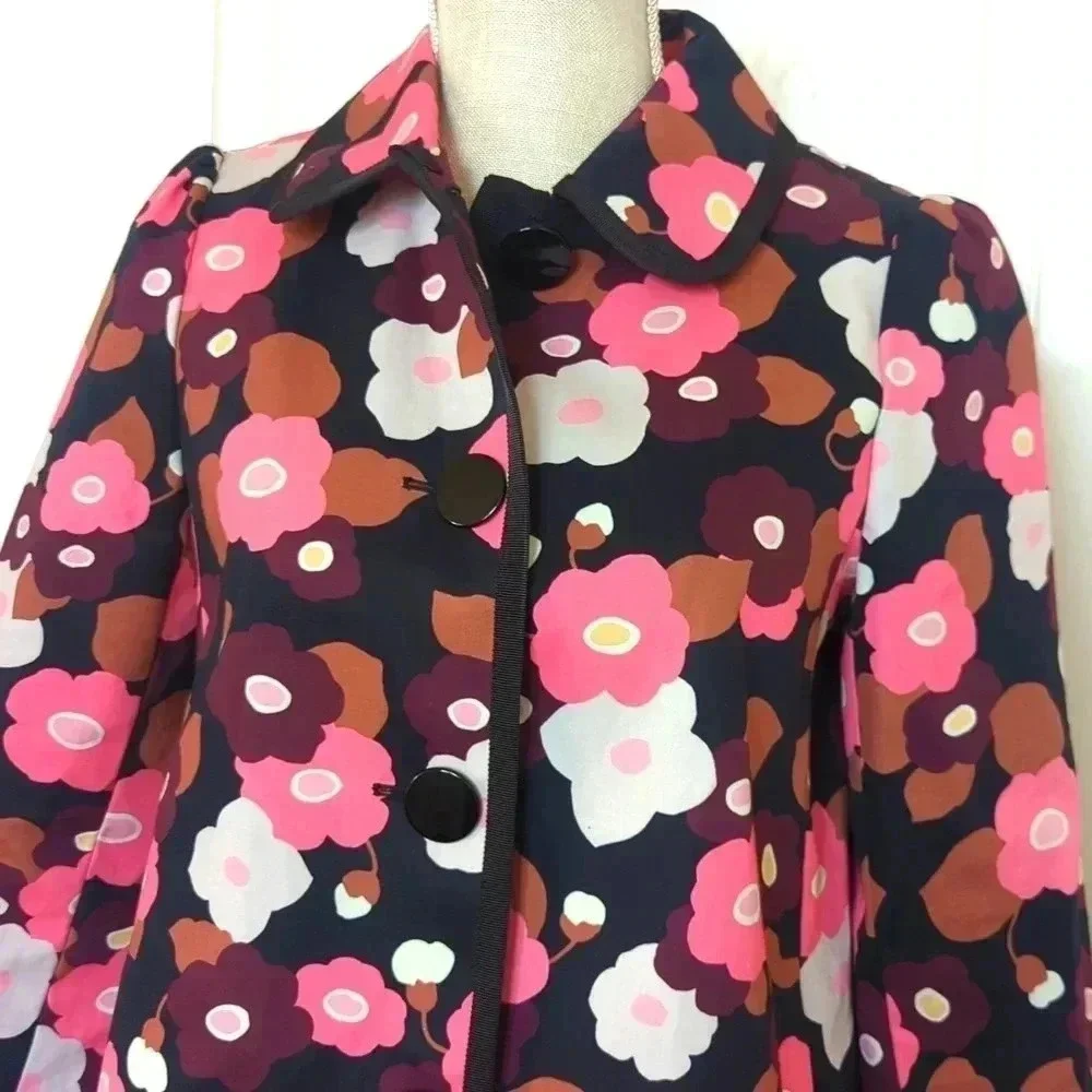 KATE SPADE New York Blooming Floral A-Line Boxy Swing Fit Jacket